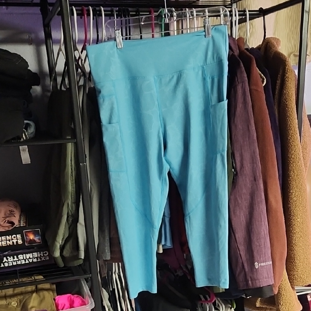 ZYIA Light Blue High-Waisted Leggings